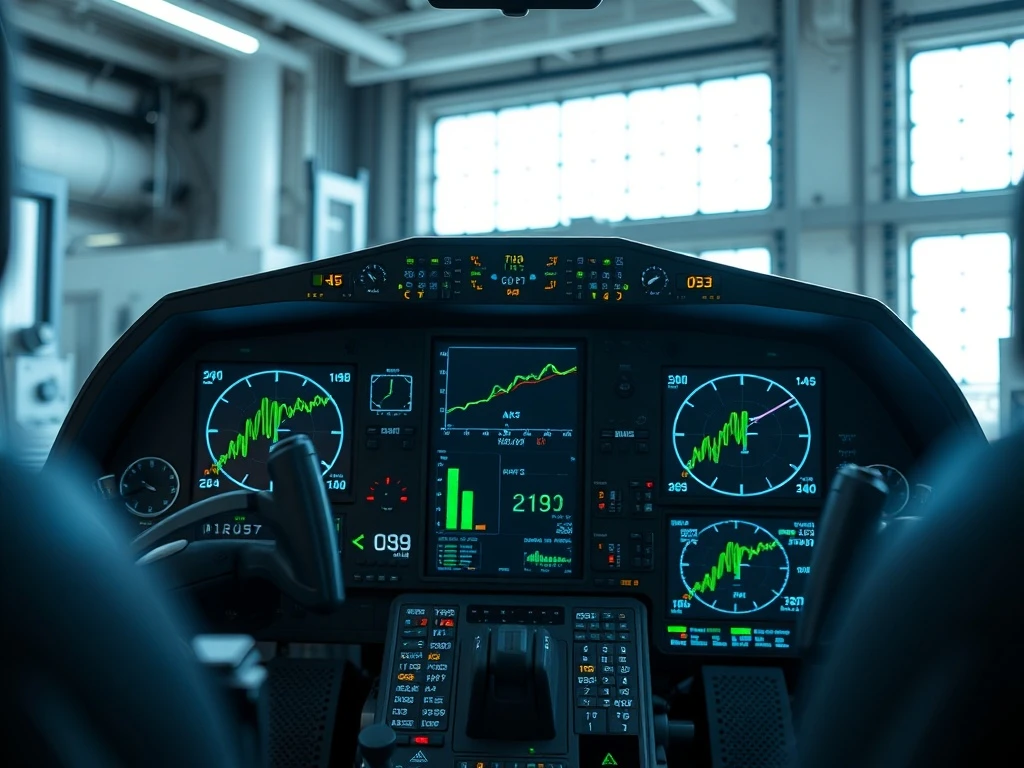 Aerospace technology stock ISSC shows strong momentum with cockpit instrument panel displaying upward trends