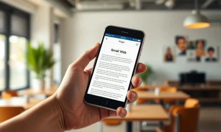 Smartphone displaying the Kagi Small Web app interface for discovering human-authored websites.
