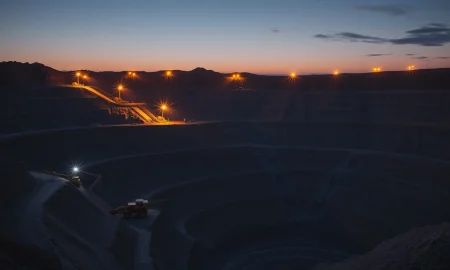 An active open-pit gold mine, representing Kinross Gold's mining operations.