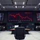 Trading floor display shows South Korea's KOSPI index falling 1.20% amid mixed Asian markets.