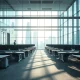 Empty corporate office reflecting KPMG UK job cuts and economic slowdown.
