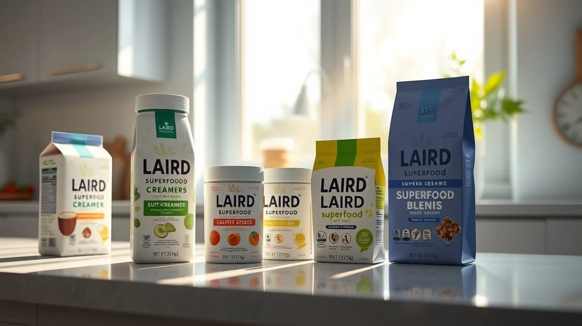 Laird Superfood products on a kitchen counter following Q4 earnings report.