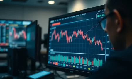 Financial trading terminal showing Lennox International stock chart and oversold RSI indicator