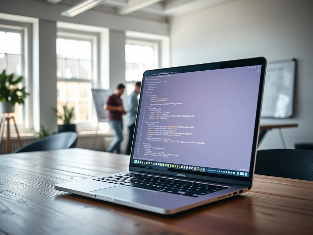 Lovable's vibe-coding platform interface shown on laptop in Stockholm workspace