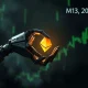 Robotic arm securing an Ethereum gem during the MakerDAO Black Thursday DeFi crisis.