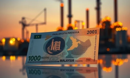 Malaysian Ringgit banknote with map overlay illustrating how Malaysia's oil exporter status cushions the MYR currency.