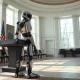Humanoid robot at White House event for Melania Trump's education initiative.