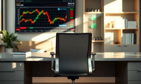 MillerKnoll office chair in financial newsroom representing MLKN stock reaching 4% dividend yield milestone