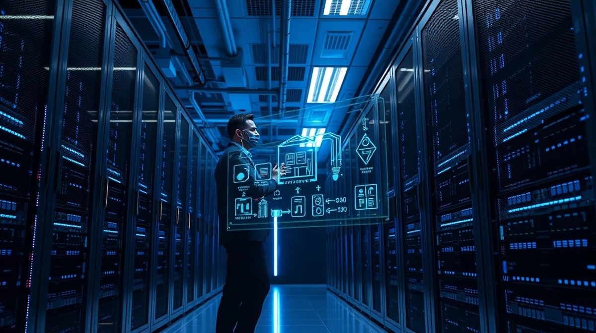 Mistral AI's Forge platform enables custom enterprise AI model training in a data center.