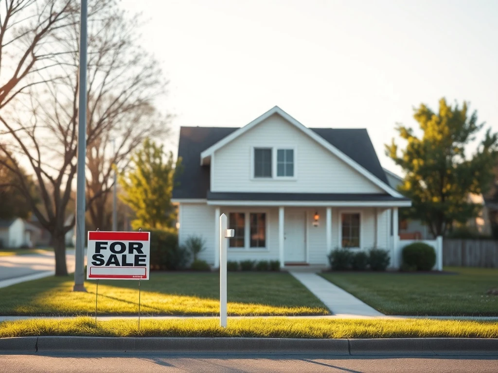A house for sale as mortgage rates reach 6%, symbolizing housing market pressures.
