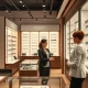 National Vision optical store interior showing customer service and premium eyewear displays during the company's stock rally.