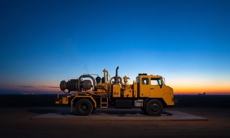 NCS Multistage oilfield services equipment operating at a well site, representing growth investment potential.