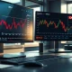 Stock charts for Netflix and Oracle showing recent price rebounds on a trading desk monitor.