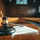 A judge's gavel on legal documents in a Nevada courtroom.