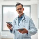 Healthcare professional consulting on telehealth platform, representing Novo Nordisk's partnership with Hims & Hers for GLP-1 drug access.