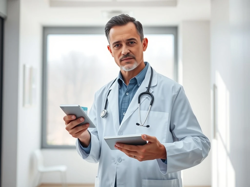 Healthcare professional consulting on telehealth platform, representing Novo Nordisk's partnership with Hims & Hers for GLP-1 drug access.