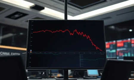 NRGD ETF graph showing sharp decline into oversold territory on trading desk monitor.