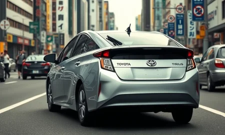 Nuro autonomous vehicle testing on Tokyo streets with Toyota Prius in traffic