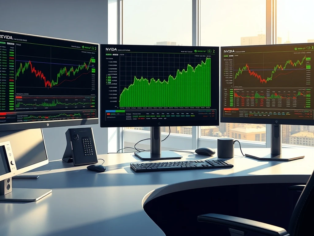Professional trading desk showing NVIDIA NVDA stock options data and real-time charts for March 23rd expiration