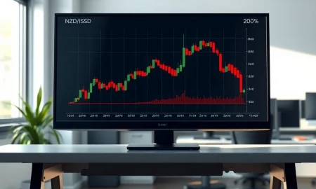 NZD/USD price analysis showing Kiwi dollar decline on trading terminal chart