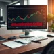 Financial analyst reviewing Olin Corp. stock chart on a computer monitor.