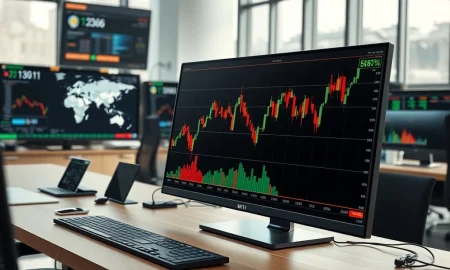 OPEC 2026 oil demand forecast and volatile WTI crude price trading chart on financial desk.