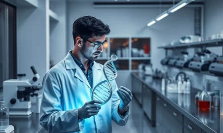 Opus Genetics laboratory research with DNA analysis representing biomedical earnings report