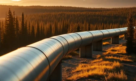 Pembina Pipeline infrastructure in Alberta showing energy transportation assets with analysis of PBA stock performance and hold recommendation.