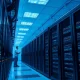 Secure government data center server room with AI technology infrastructure.