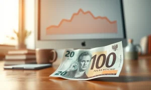 Polish zloty banknote analysis showing currency underperformance due to political tensions.