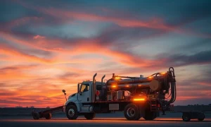 Oilfield services equipment at a well site as ProPetro stock surges.