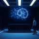 QuTwo AI orchestration layer transitioning classical to quantum computing nodes in a data center visualization.