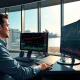 Trader analyzing RBA rate hike risk on financial charts at Sydney trading desk