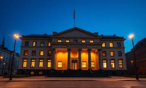 Sveriges Riksbank headquarters in Stockholm where critical monetary policy decisions affecting the Swedish krona are made