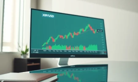 Ripple XRP futures trading chart displayed on a professional Coinbase institutional terminal.