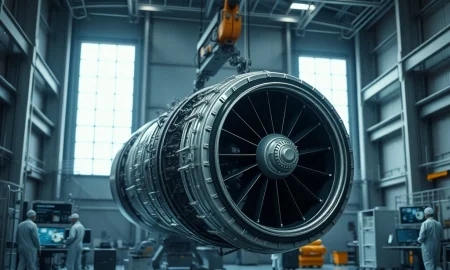 RTX aerospace manufacturing facility producing jet engine components in 2026