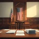 Courtroom scene representing the denial of Sam Bankman-Fried's new trial motion in the FTX fraud case.