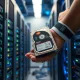 Seagate hard drive installation in data center server rack showing storage technology