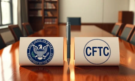 SEC and CFTC regulatory documents symbolizing the 2026 cryptocurrency oversight harmonization agreement.