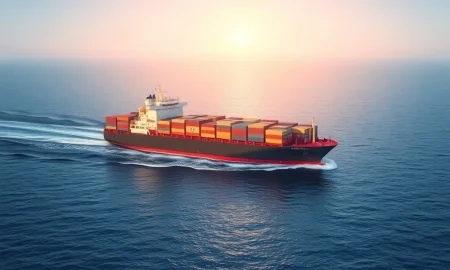 SFL Corporation container ship at sea representing maritime dividend stock