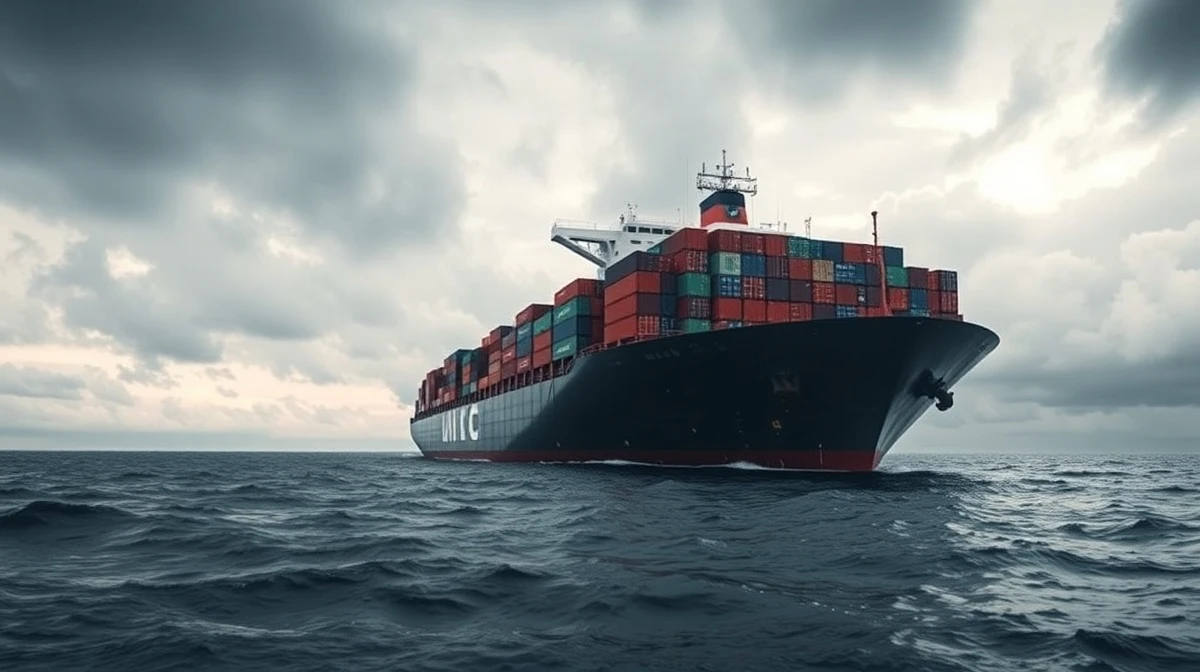 Cargo ship at sea illustrating global shipping routes affecting coffee prices.