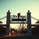 Six Flags amusement park entrance as the company sells seven parks in a $330 million deal.