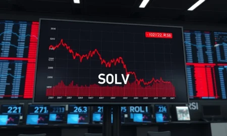 Solventum SOLV stock RSI indicator showing oversold level of 29.2 on financial market data screen