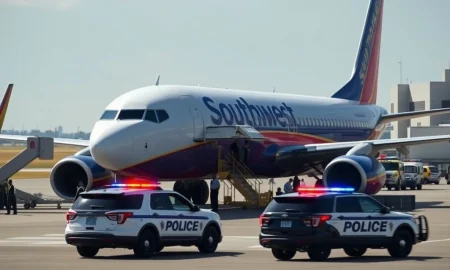 Southwest Airlines flight diverted to Atlanta airport with emergency response vehicles during security incident