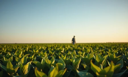 A soybean field representing the agricultural commodity market.