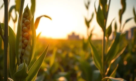 Soybean plants in field representing agricultural commodity market analysis following USDA report
