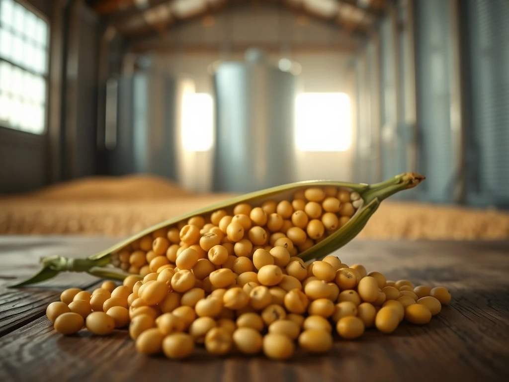 Close-up of soybeans representing the commodity's price movement and WASDE report data on March 10, 2026.