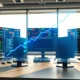 Data visualization of the SPYM ETF's $1.1 billion inflow on a trading desk monitor, highlighting market activity for TSLA, WMT, and ABBV.