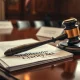 Gavel on legal documents about the stalled Stablecoin Clarity Act in Congress.