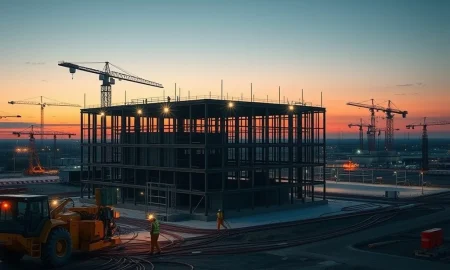 Sterling Infrastructure STRL AI data center construction site showing large-scale electrical and foundation work